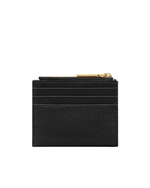 Thom Browne Black Pebble-Grain Zip-Top Cardholder for men