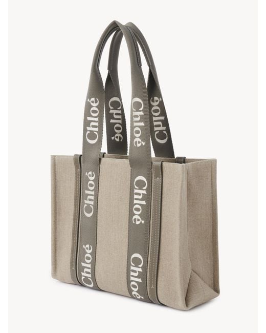 Chloé Natural Chloé Woody Medium Tote Bag