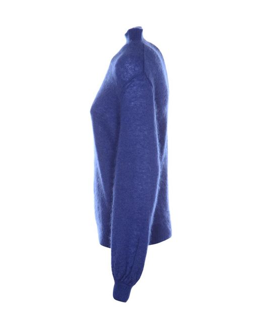 Alberta Ferretti Blue Turtleneck Knitted Jumper