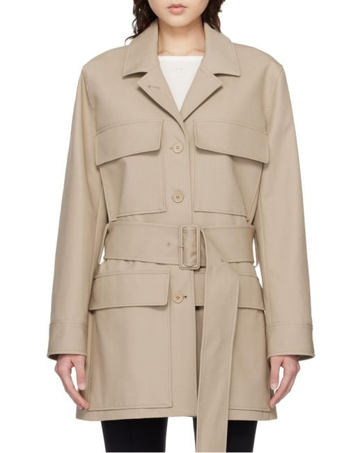Courreges Natural Courrèges Utility Belted Coat for men