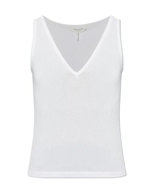 Rag & Bone White Sleeveless Top