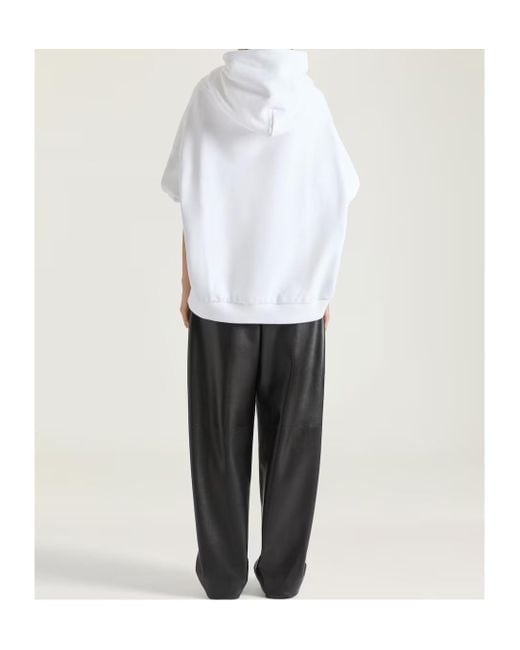 Givenchy White Logo Printed Drawstring Hoodie