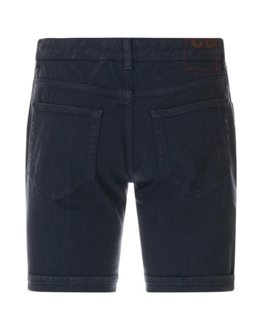 Dondup Blue Logo-Plaque Bemuda Shorts for men