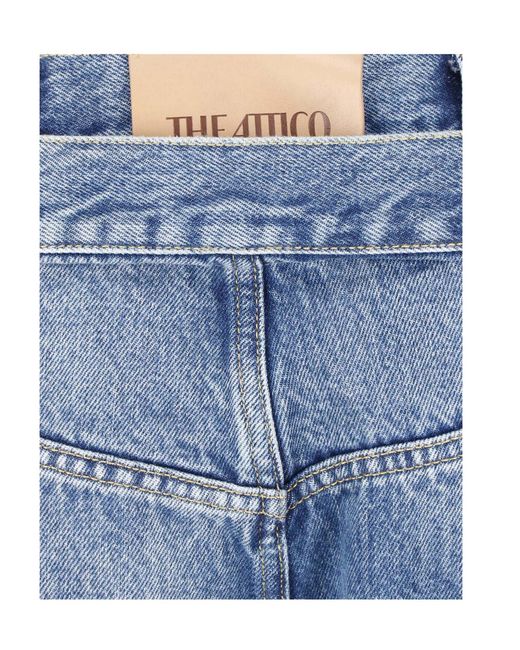 The Attico Blue The High-Rise Wide-Leg Jeans