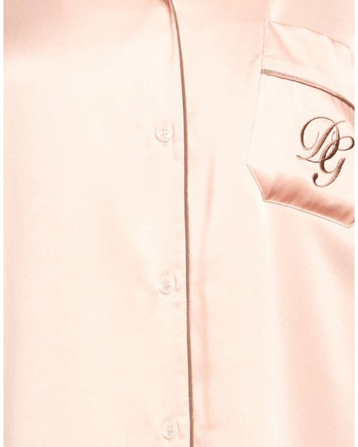 Dolce & Gabbana Pink Solid-Color Satin Shirt