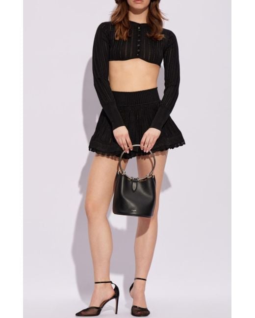 Alaïa Black Striped Lace Shorts