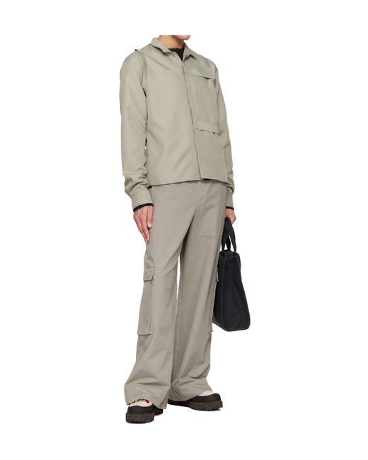 HELIOT EMIL Gray Sinew Collared Shirt for men
