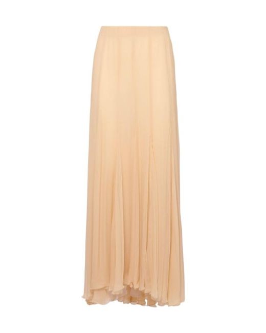 Chloé Natural Silk Mousseline Long Skirt
