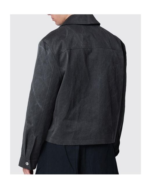 Séfr Black Collared Long-Sleeved Casual Jacket for men