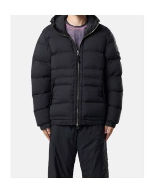 Stone Island Blue Logo Patch Hooded Jacket for men