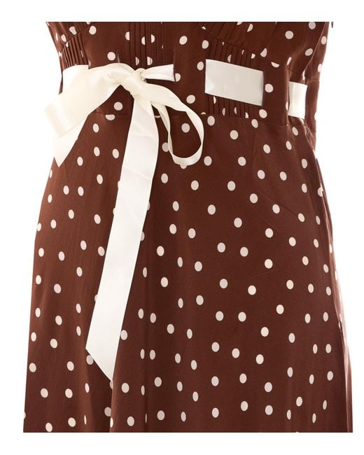 Rixo Brown V-Neck Dress