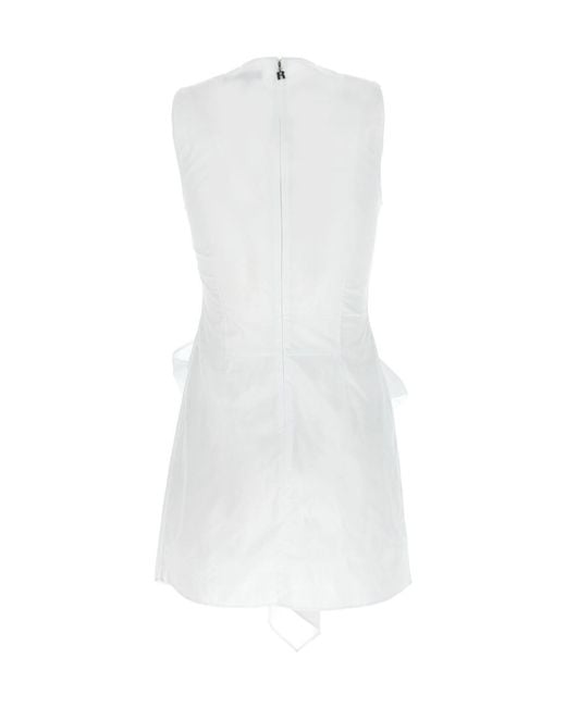 ROTATE BIRGER CHRISTENSEN White Sleeveless Dress W/ Bow Bright