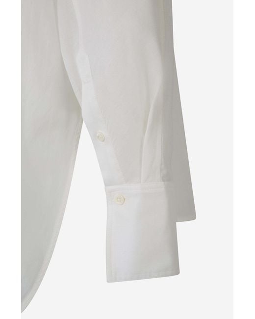 Totême White Totême Long-Sleeved Buttoned Shirt