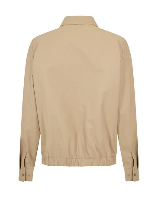 Moncler Natural Buttoned Coach Jacket With Collar for men