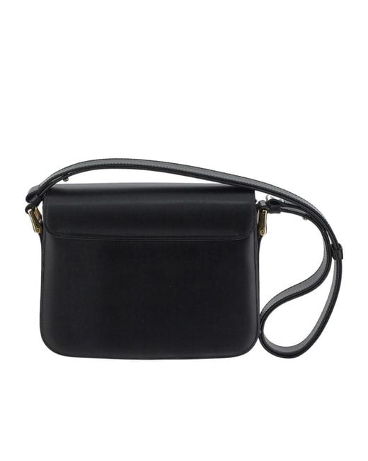 A.P.C. Black Logo Embossed Shoulder Bag