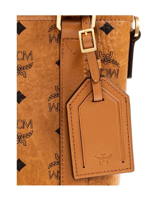 MCM Brown Aren Mini Printed Tote Bag for men