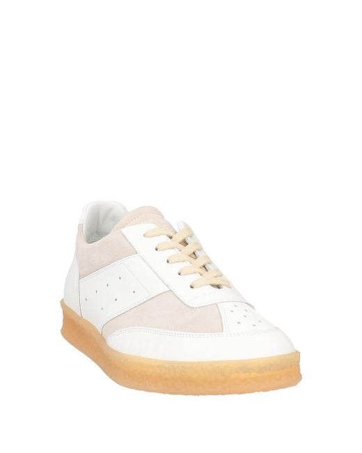 MM6 by Maison Margiela White Color-Block Leather Casual Shoes