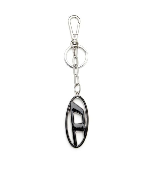 DIESEL White Cage Keyring for men