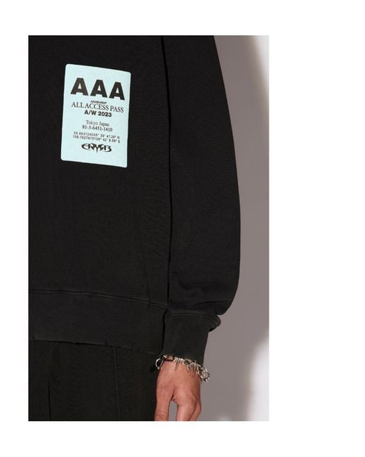 Ambush Black Logo Patch Crewneck Sweatshirt for men