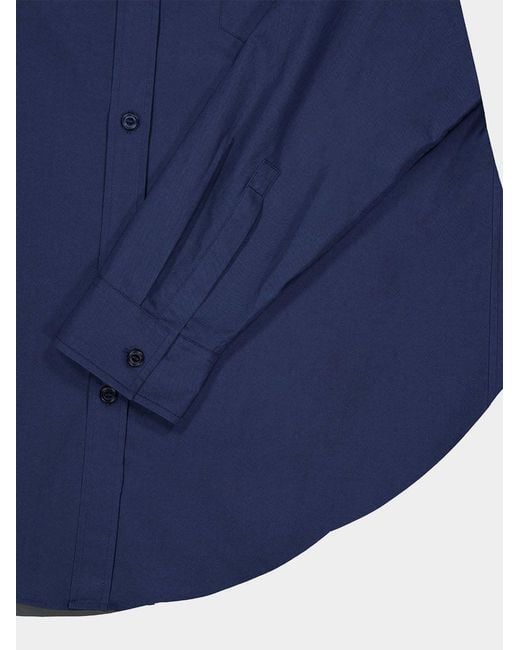Balmain Blue Logo-Embroidered Chest-Pocket Shirt for men
