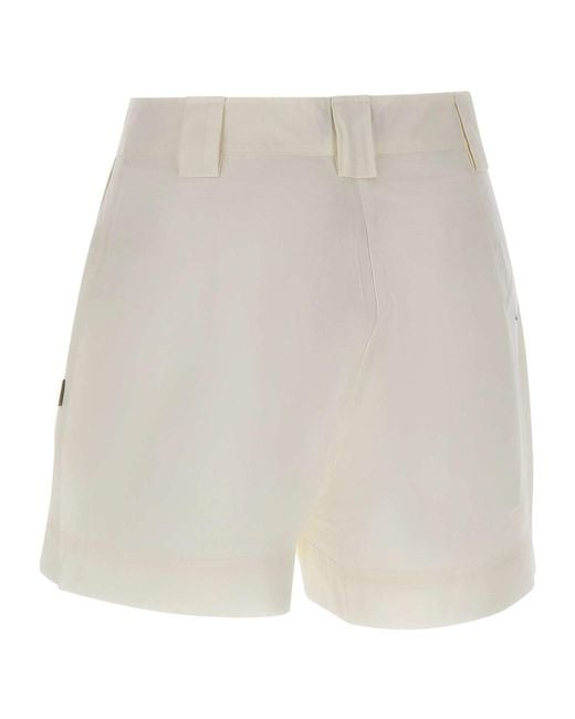 Woolrich Natural High-Waist Poplin Shorts