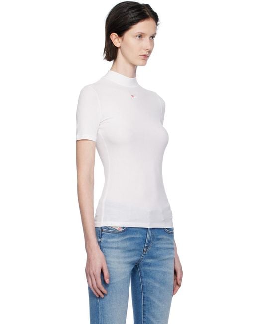DIESEL White T-Mokky Short-Sleeved T-Shirt