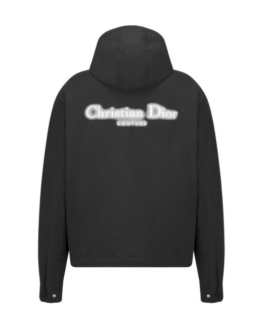 Dior Black Homme Logo Printed Long-Sleeved Jacket for men