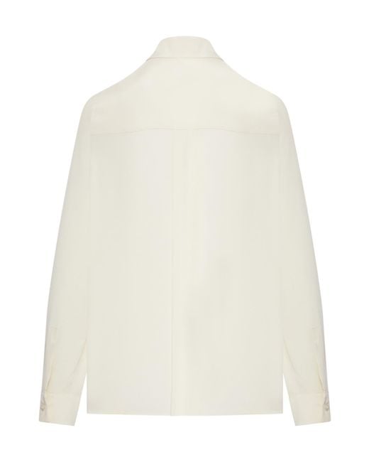 Max Mara White Long-Sleeved Button-Up Shirt
