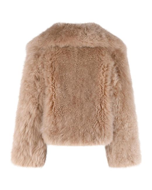 Blancha Brown Cashmere And Fur Coat