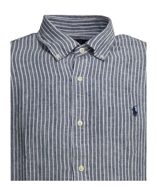 Polo Ralph Lauren Gray Striped Button-Down Shirt for men