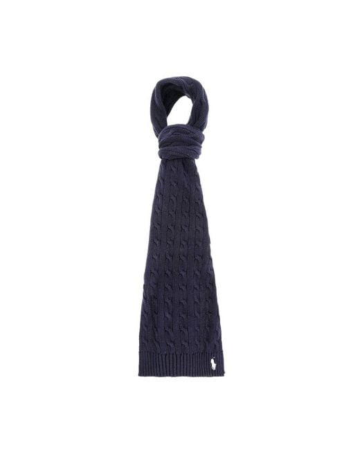 Polo Ralph Lauren Blue Pony Pattern Knitted Scarf
