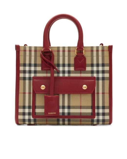 Burberry Red Mini Freya Tote