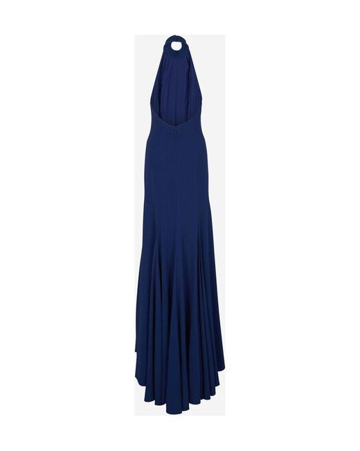 Stella McCartney Blue Magnolia Bare-Back Dress