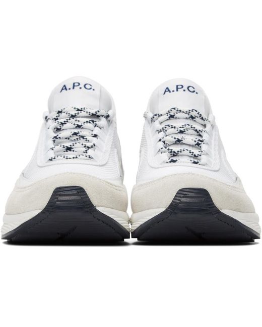 A.P.C. White Logo Print Sneakers