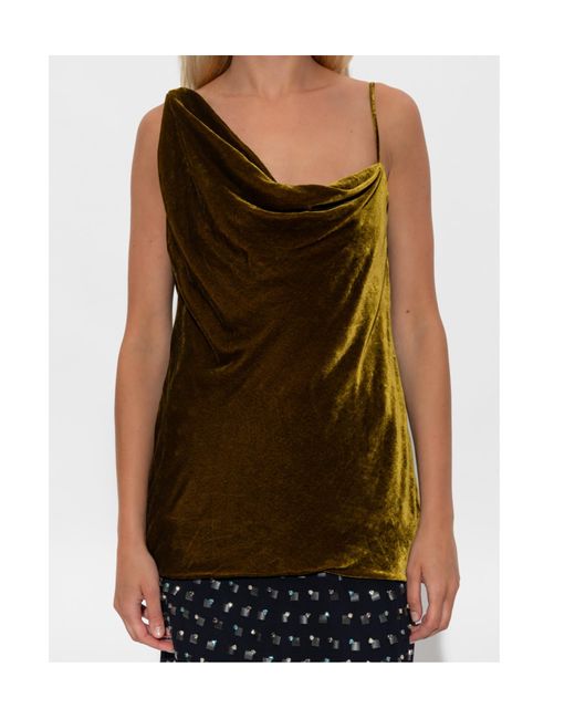 Dries Van Noten Brown Sleeveless Top