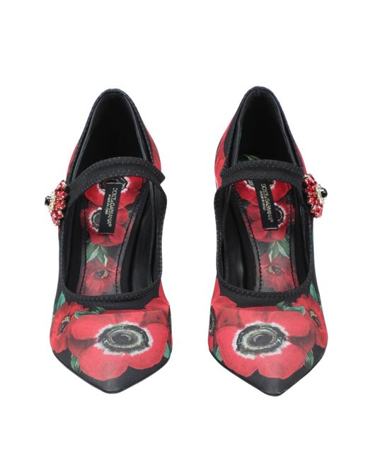 Dolce & Gabbana Red Printed Mary Jane High Heels