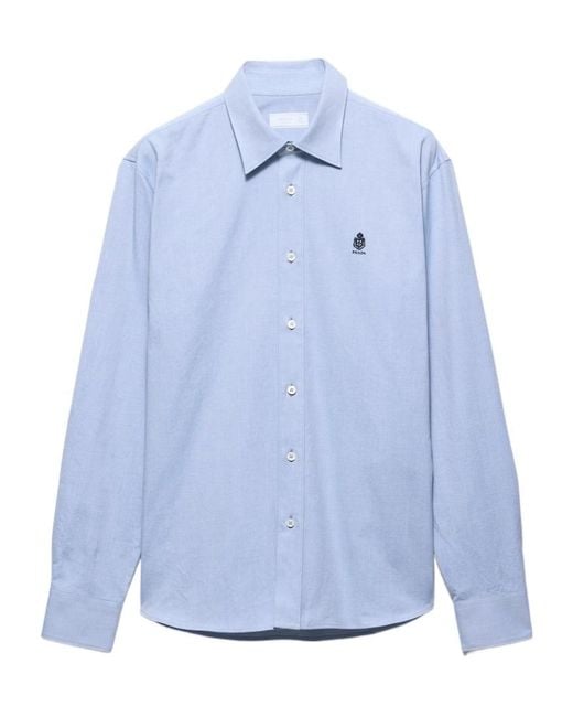 Prada Blue Long-Sleeved Shirt for men