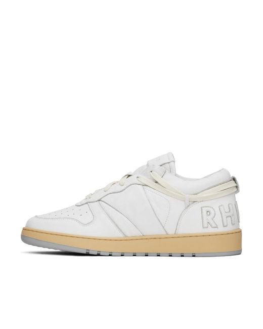 Rhude White Rhecess Low-Cut Casual Sneakers for men