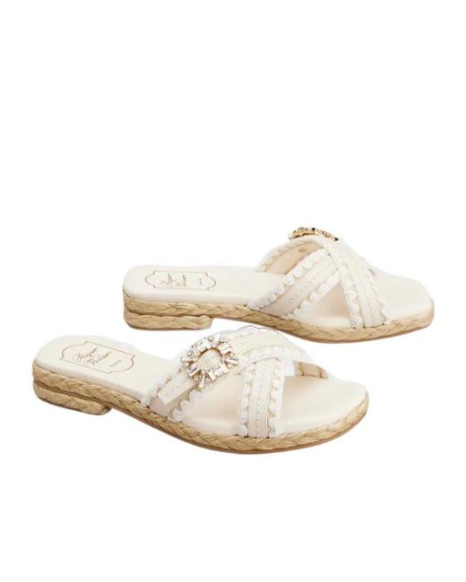 Roger Vivier White Espadrille Mules