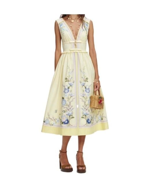 Self-Portrait Multicolor Floral Print Midi Dress