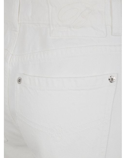 Blumarine White Flared High-Rise Jeans