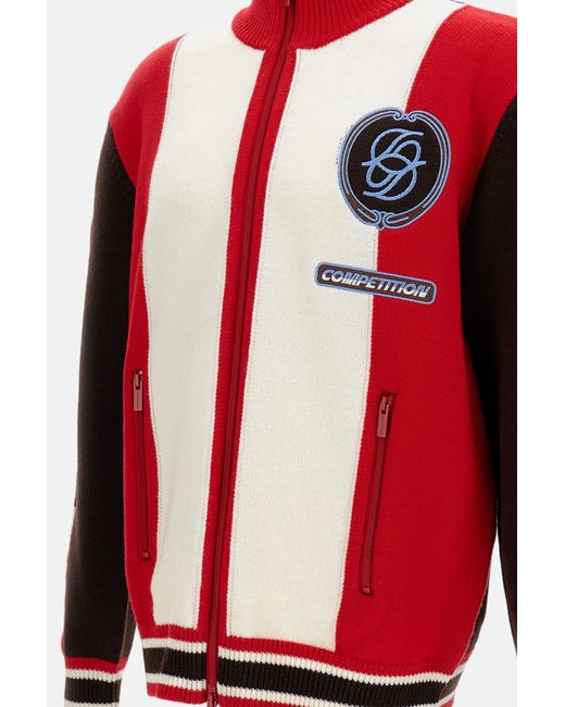 Drole de Monsieur Red Drôle De Monsieur La Maille Zippée Racing Jacket for men