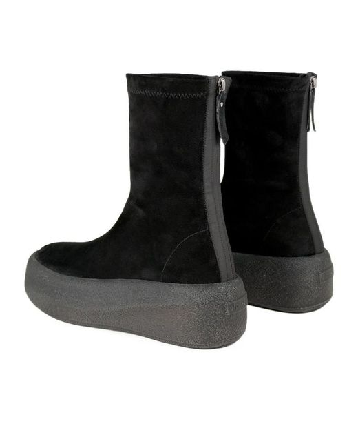 Vic Matié Black Stretch Platform Ankle Boots