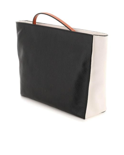 Marni Natural Logo-Print Detail Clutch Bag