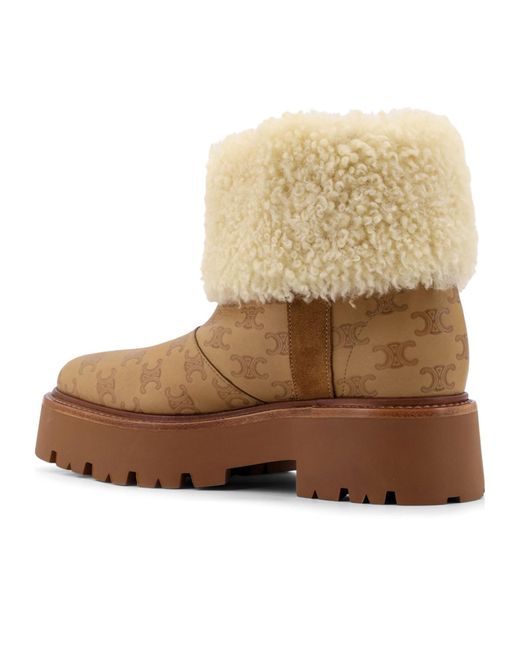 Céline Brown Bulky Cropped Triomphe Boot