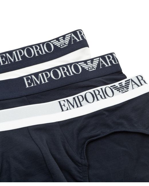 Emporio Armani Blue Elastic Waist Briefs Pants 3-Piece Set for men