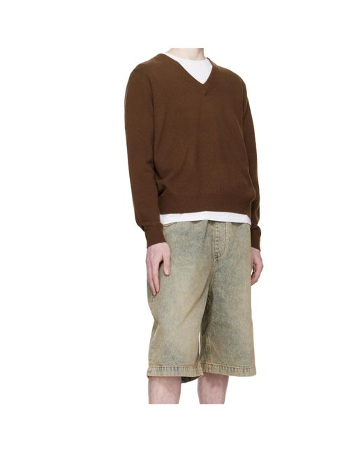 Entire studios Brown V-Neck Sweater for men