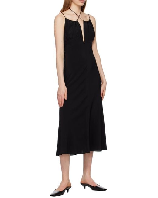 Totême Black Thin Shoulder Strap Dress