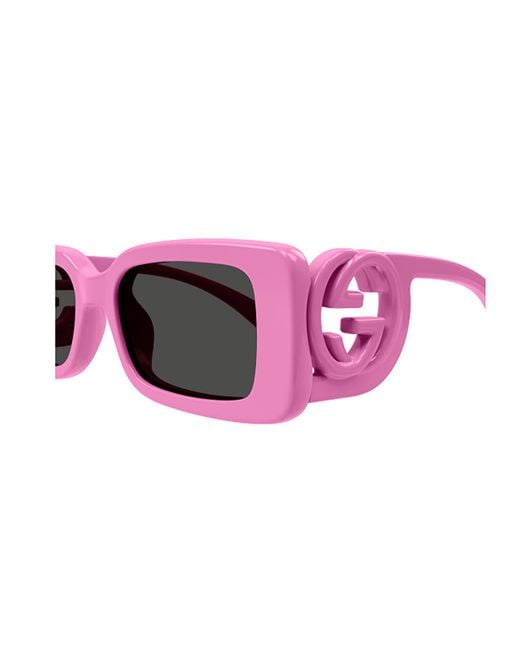 Gucci Pink Eyewear Rectangle Frame Sunglasses