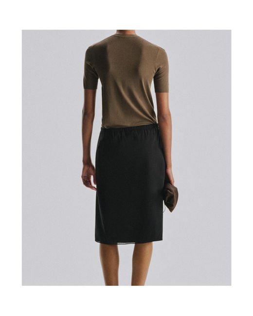 The Row Brown Ozzi Short-Sleeve Knitted Top